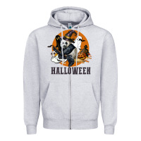 Heather Grey hallowen panda Zipper Hoodie - LillyAllenDesigns