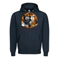 Navy hallowen panda Zipper Hoodie - LillyAllenDesigns