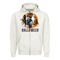 Oatmeal Heather hallowen panda Zipper Hoodie - LillyAllenDesigns