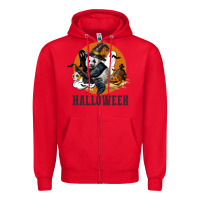 Red hallowen panda Zipper Hoodie - LillyAllenDesigns