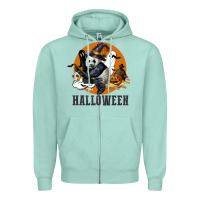Seafoam hallowen panda Zipper Hoodie - LillyAllenDesigns