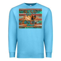 Ocean Blue life is better with chickens around chicken coop Premium Sweatshirt - Artiststas