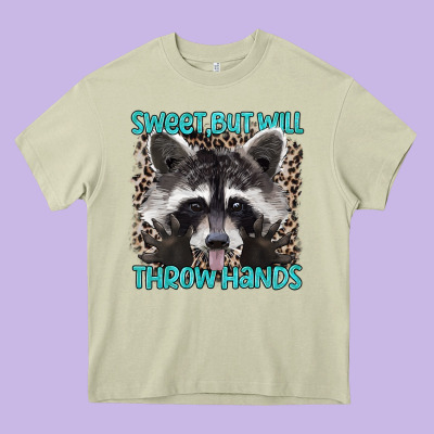 Sweet But Will Throw Hands Heavy Core Tee Designed By Artiststas