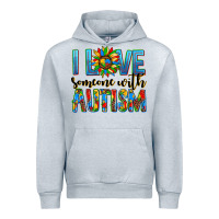 Heather Grey ı love someone with autism Urban Hoodie - AdoDesignShop