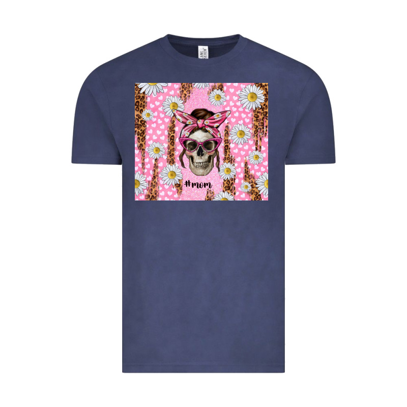 Skull Mom Pink Glitter With Daisy Vintage Tee by TumblerDesignByShophia | Teevron