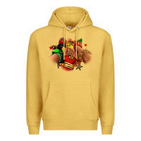 Antique Gold Juneteenth sneaker and heel afro woman Premium Hoodie - RanaPortraitStore