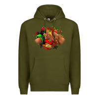 Army Green Juneteenth sneaker and heel afro woman Premium Hoodie - RanaPortraitStore