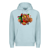 Blue Mist Juneteenth sneaker and heel afro woman Premium Hoodie - RanaPortraitStore