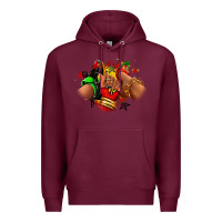 Burgundy Juneteenth sneaker and heel afro woman Premium Hoodie - RanaPortraitStore