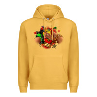 Mustard Juneteenth sneaker and heel afro woman Premium Hoodie - RanaPortraitStore