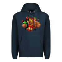 Navy Juneteenth sneaker and heel afro woman Premium Hoodie - RanaPortraitStore