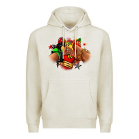 Oatmeal Heather Juneteenth sneaker and heel afro woman Premium Hoodie - RanaPortraitStore