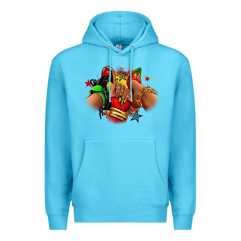 Juneteenth Sneaker And Heel Afro Woman Premium Hoodie by RanaPortraitStore | Teevron