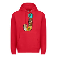 Red farm life alphabet lowercase letters j Premium Hoodie - BundleAndBundleShop