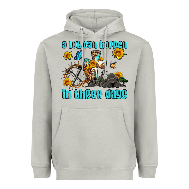 Easter A Lot Can Happen In Three Days Western Sunflowers Heavyweight Hoodie by Artiststas | Teevron