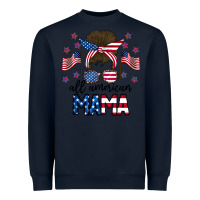 Navy All American Mama Messy Buny Heavyweight Sweatshirt - CowhideDigitalArt