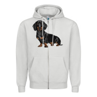 Dove Grey Dachshund Dog Illustrations Zipper Hoodie - LillyAllenDesigns