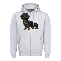 Heather Grey Dachshund Dog Illustrations Zipper Hoodie - LillyAllenDesigns