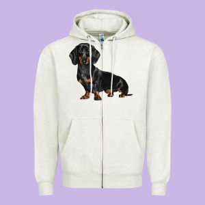 Dachshund Dog Illustrations Zipper Hoodie Designed By Lillyallendesigns
