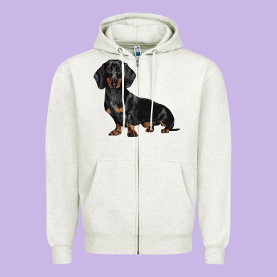 Dachshund Dog Illustrations Zipper Hoodie Designed By Lillyallendesigns