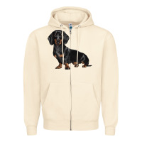 Sandshell Dachshund Dog Illustrations Zipper Hoodie - LillyAllenDesigns