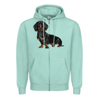 Seafoam Dachshund Dog Illustrations Zipper Hoodie - LillyAllenDesigns