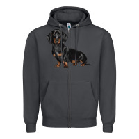 Smoke Dachshund Dog Illustrations Zipper Hoodie - LillyAllenDesigns