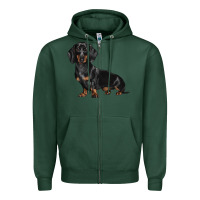 Sports Green Dachshund Dog Illustrations Zipper Hoodie - LillyAllenDesigns