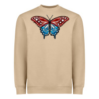 Mushroom Patriotic American Flag Butterfly 4th of July Heavyweight Sweatshirt - LillyAllenDesigns