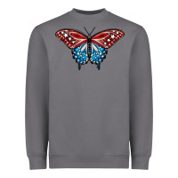 Storm Patriotic American Flag Butterfly 4th of July Heavyweight Sweatshirt - LillyAllenDesigns