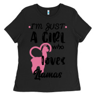 Black Just A Girl Who Loves Llamas I Love Llamas Ladies Tee - Bettercallsaul