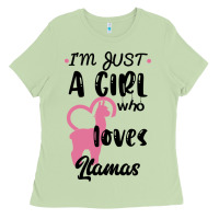 Matcha Just A Girl Who Loves Llamas I Love Llamas Ladies Tee - Bettercallsaul