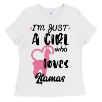 Just A Girl Who Loves Llamas I Love Llamas Ladies Tee | Teevron