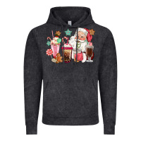 Vintage Black pink santa christmas santa coffe cups Vintage Hoodie - CowGirlArtShop