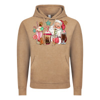 Vintage Coffee pink santa christmas santa coffe cups Vintage Hoodie - CowGirlArtShop