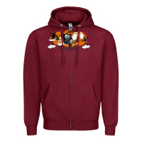 Burgundy Hallowen Panda Zipper Hoodie - LillyAllenDesigns