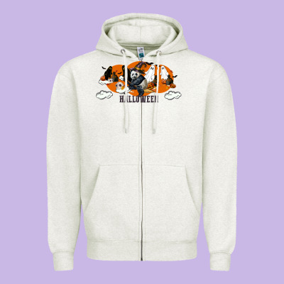 Hallowen Panda Zipper Hoodie Designed By Lillyallendesigns