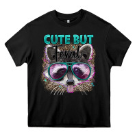 Black cute but feral Heavy Core Tee - Artiststas