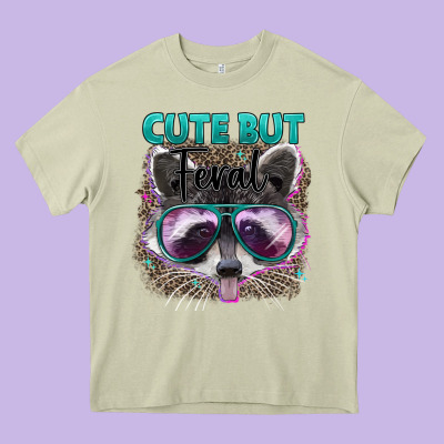 Cute But Feral Heavy Core Tee Designed By Artiststas