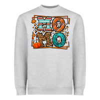 Heather Grey Fall Autumn Leopard Momo Heavyweight Sweatshirt - LillyAllenDesigns