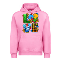 Fuchsia Pink love with heart sunflower Urban Hoodie - AdoDesignShop