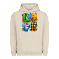 Pigment French Oak love with heart sunflower Urban Hoodie - AdoDesignShop