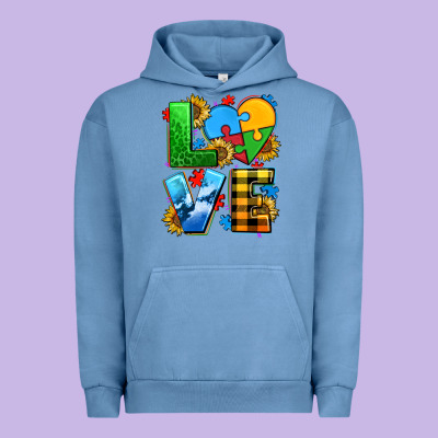 Love With Heart Sunflower Urban Hoodie Designed By Adodesignshop