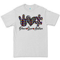 Dove Grey Peace Love Autism Premium Tee - Bettercallsaul
