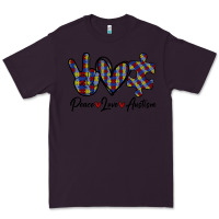 Plum Peace Love Autism Premium Tee - Bettercallsaul