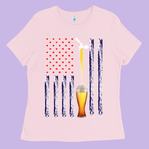 American Flag Beer Ladies Tee Designed By Bettercallsaul