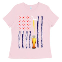 Bubblegum Pink American Flag Beer Ladies Tee - Bettercallsaul