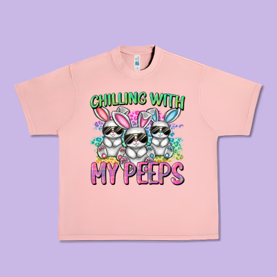Chilling With My Peeps Easter Bunnies Cowgirl Cowg Urban Heavy Tee Designed By Cowgirlartshop