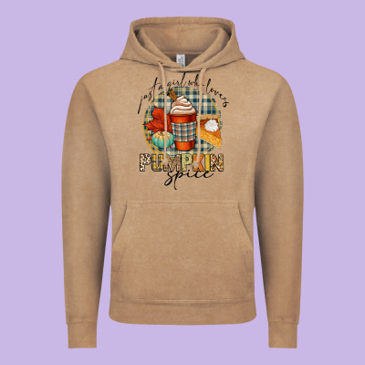Just A Girl Who Loves Pumpkin Spice Vintage Hoodie Designed By Cowgirlartshop