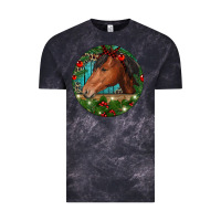 Cloud Black Western Horse Christmas Vintage Tee - RanaPortraitStore